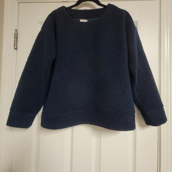 J.crew Vintage Fleece Teddy Cropped Sherpa Pullover Sweatshirt Size Small. - Picture 3 of 11